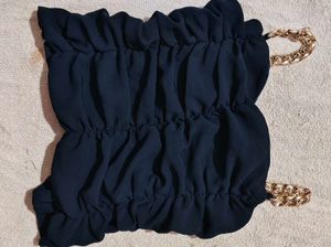 Chic navy blue Chain crop Top