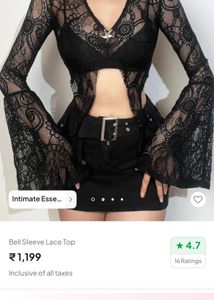Black Lace Long Sleeve Top From Newme