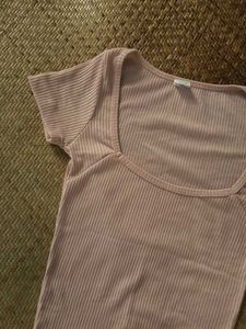 Ribbed Square Neck Top