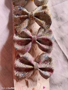 Sparkly Bow Hair Clips - Set of 6