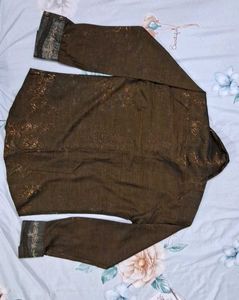 Brown Patterned Button-Down Shirt