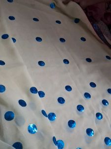 Elegant White &amp; Blue saree