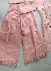 Embroidered Peach Salwar Kameez Suit