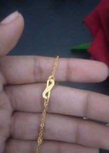Aesthetic Minimal Thin Artificial Gold Heart Chain