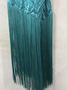 Zara Satin Fringe Dress