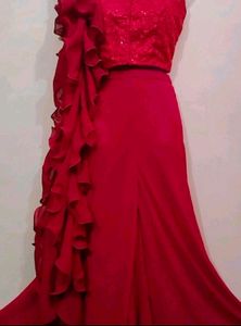 Price DropMaroon Ruffled Plazzo Dress💞❣️
