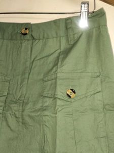 Green Cargo Mini Skirt
