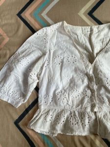 White Embroidered Top