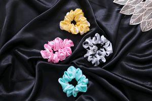 4 Pce Printed Satin Scrunchies