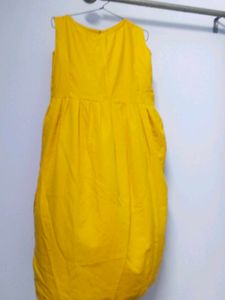 Yellow Sleeveless Button-Down Dress