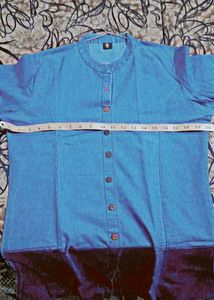 A Line Denim Look Cotton Kurta