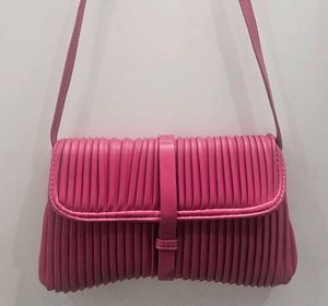 Pink Pleated Clutch/Sling