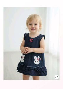 Denim Bunny Dress( can be worn 2-3 years old toddl