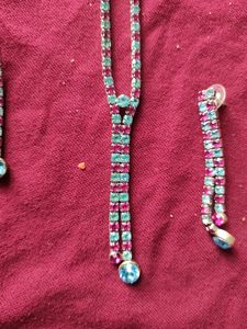 2 Color Necklace With Earings