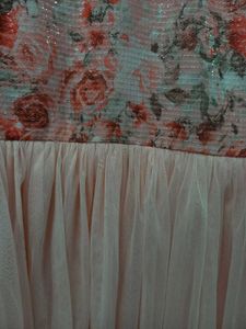 Pink Floral Tulle Dress