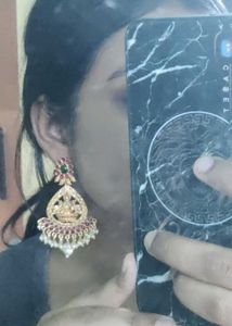 Gold-Tone Lakshmi Earrings