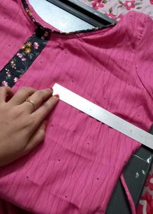 Pink Kurti Set with Printed Dupatta