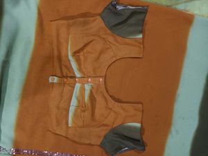 saree with stitched blouse