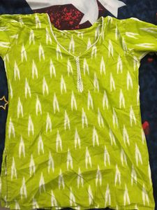 Green Printed Kurta