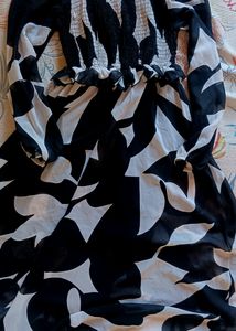 Beautiful Black And White Stretchable Dress
