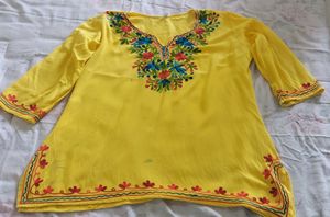 Pretty Kashmiri Embroidery Short Kurta
