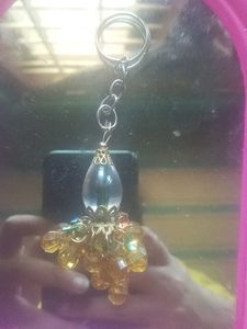 Crystal With Yellow Colored Keychain For Womans