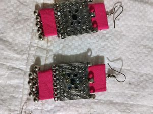 Pink Fabric Earrings Combo