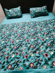 Pret Fab Floral Print Bedsheet With Pillow Cover