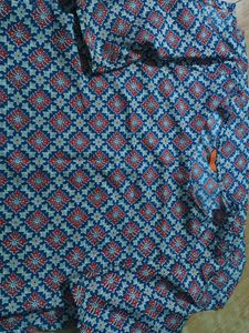 Black Patterned Kurti with Embroidered Yoke
