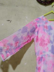 Pink Long Goun Frock Formal Daily Wear Can Carry