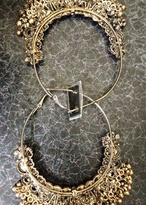 Sterling silver plated ghungroo trendy hoops