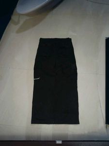 Black printed baggy cargos