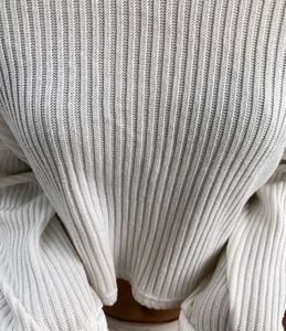 White Cropped Knit Top