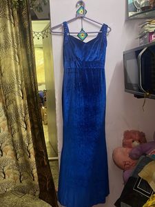 Blue Velvet Party Dress