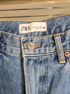 ZARA Ripped Straight Leg Jeans - Loose Fit