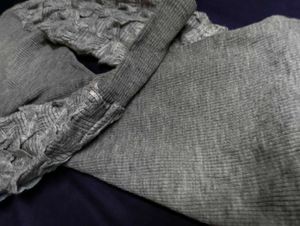 Gray Long Sleeve Mini Dress