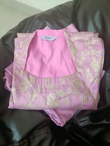 Pink Floral Brocade Kurti