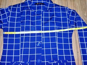 Chic Blue Grid Blazer