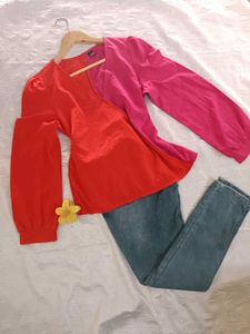 Shein Double Shade Top 💗🧡