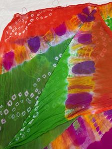 Chiffon tie dye+ bandhni multicolour dupatta