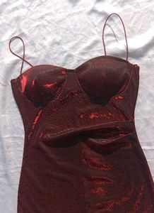 Brand New(Savana Dual Shade)Red Shimmer Mini Dress