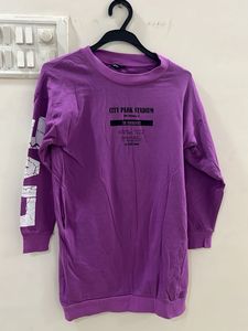 Purple Graphic Long Sleeve Top