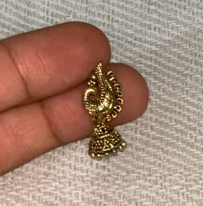Peacock Jhumka And Purple Stone Jhumk