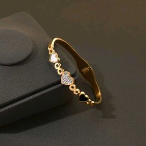 Heart Charm Bangle Anti Tarnish