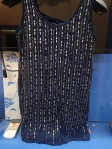 Navy Sequin Tank Top