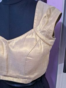 Golden Party Wear Readymade Blouse