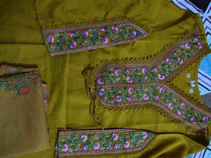 Embroidered Mustard Yellow Kurti