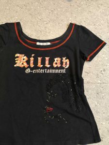 Black studded Y2k Fitted Top