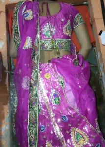 Pink  Lehanga Embroidered Saree