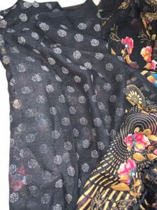 Jool Black Saree Glossy